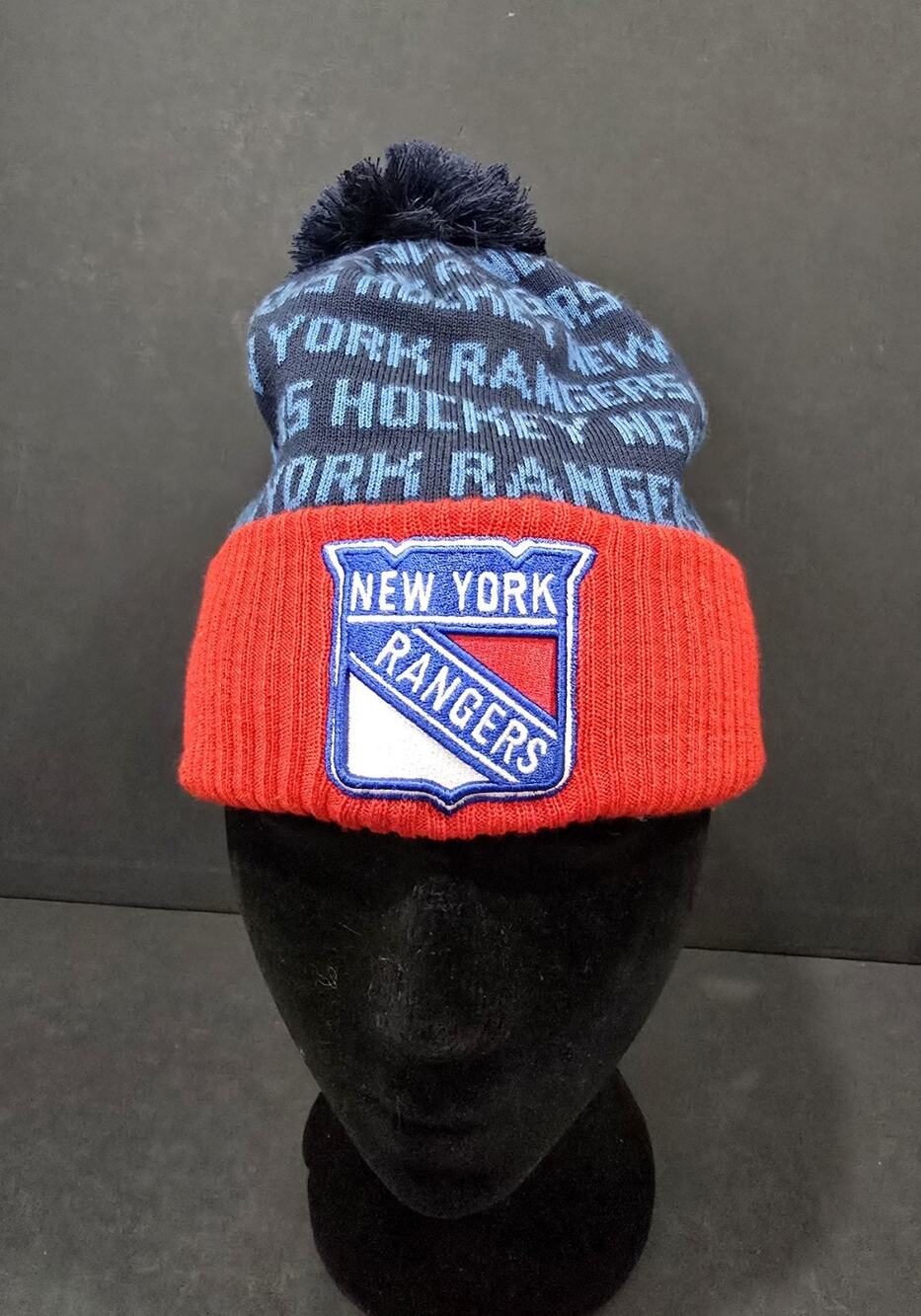 New York Rangers Fanatics Authentic Pro Knit Beanie Hat NHL Shield Blue EUC